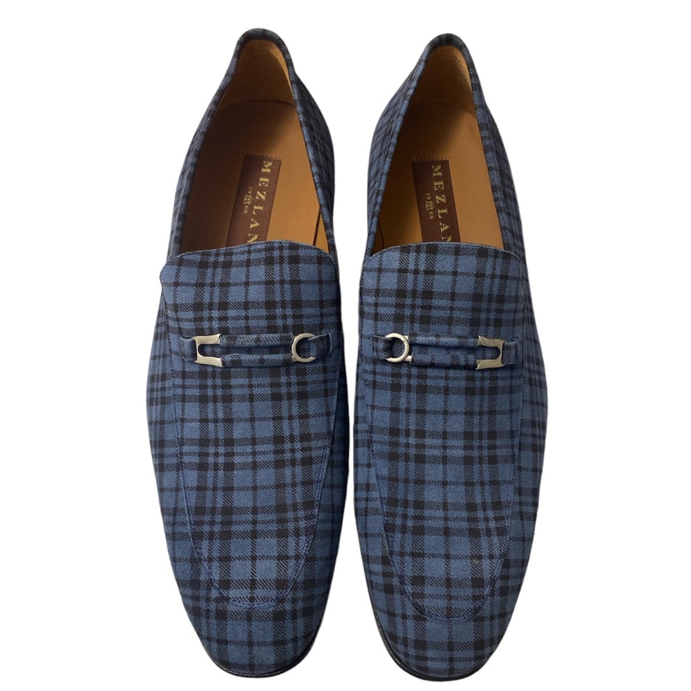 Mezlan Blue Plaid Bit Loafers Size 13M — NEW IN BOX 👞💙 $350